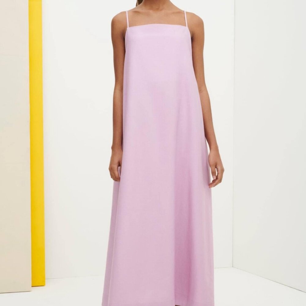 Bel Kazan Cotton Slip Dress - Lavendar Midi Dress S